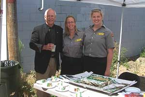 City of Excelsior Mayor Nick Ruehl is shown enjoying some refreshments after his dedication speech.