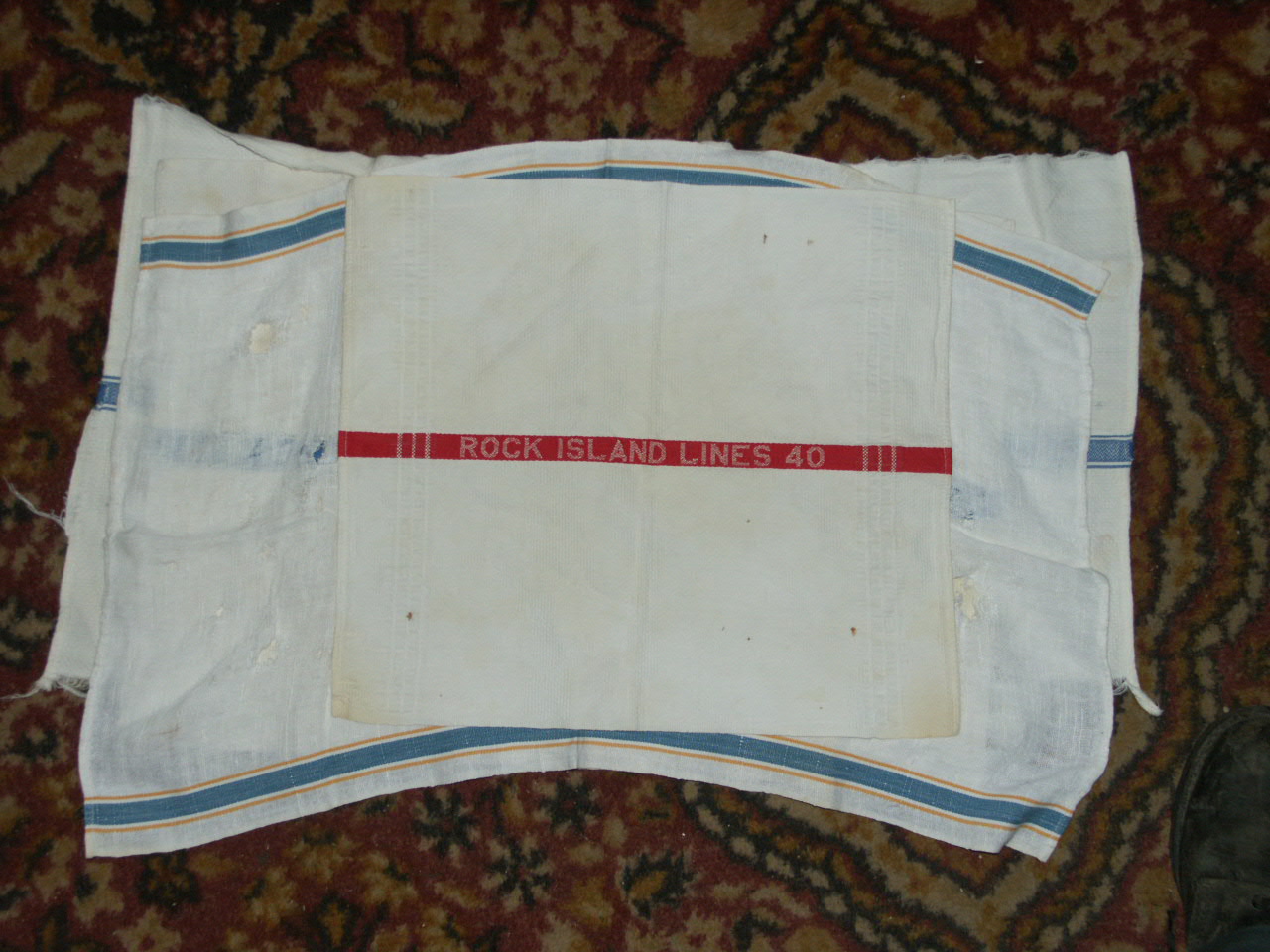 Napkins # 4 Rock Island Lines 40  16 inches W x 14.5 in H coll of L Droge.JPG