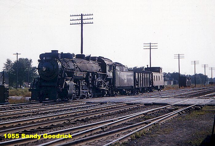 GTW 2-8-2 3741 Olivers Yard S. Bend 1955 S Goodrick pix coll of T Kepshire.jpg
